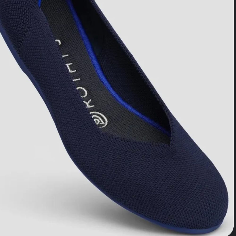 Rothy’s The Flat Round Toe Flats Solid Navy Blue … - image 3